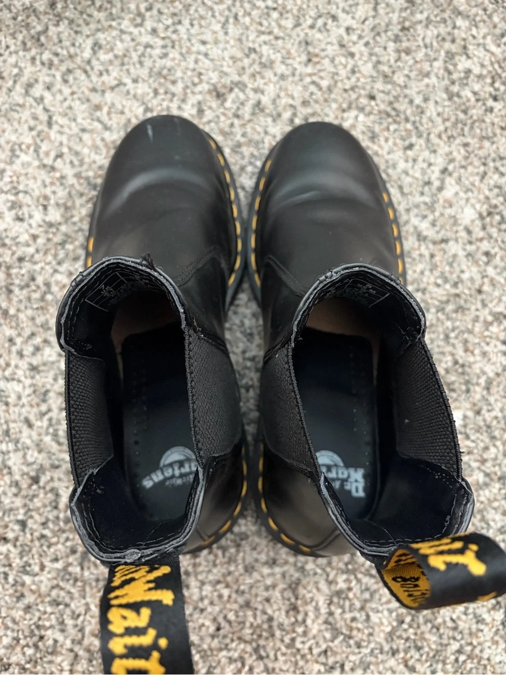 Dr. Martens Black Chukka Boots with Yellow Stitching